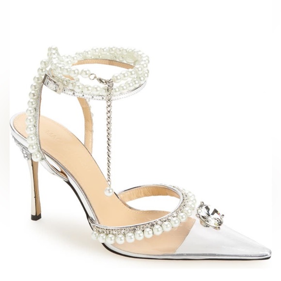 Mach & Mach Diamond Of Elizabeth PVC Embellished High-Heel Pumps - Picture 6 of 12